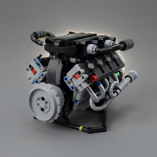 Krobel Motors — Build Your Own V8 Engine 715 Pieces with App Control and LED Lights